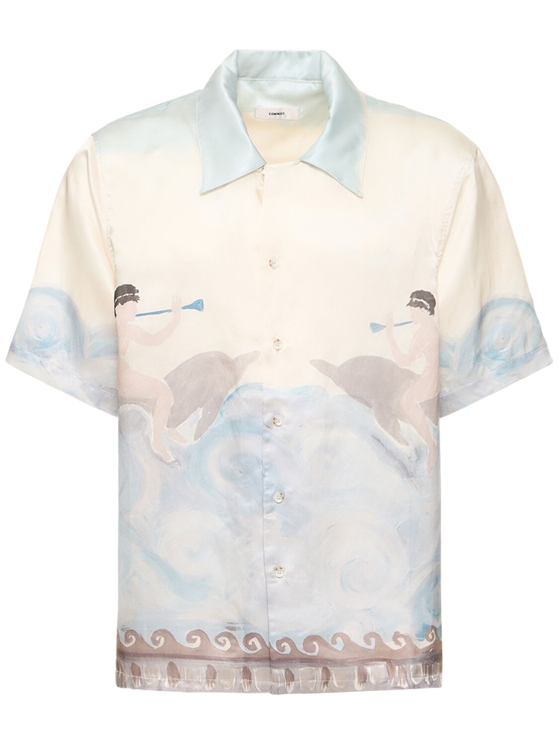 Commas Ocean Print Boxy S/s Shirt In 핑크