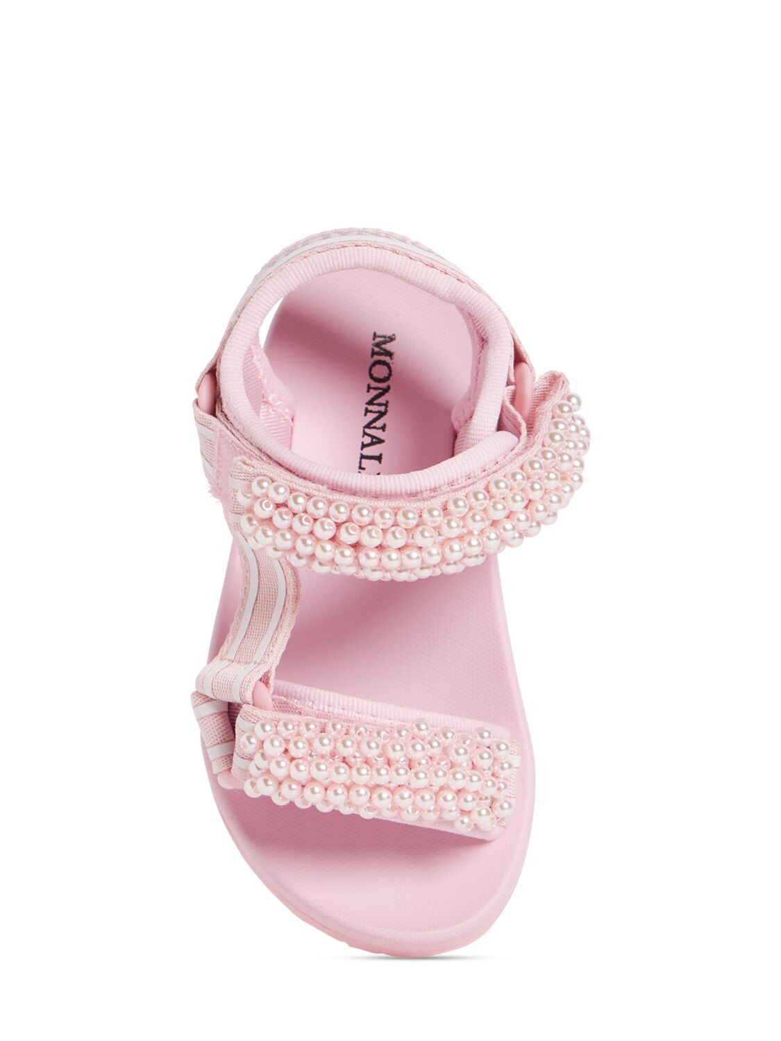 Shop Monnalisa Denim Sandals In Pink