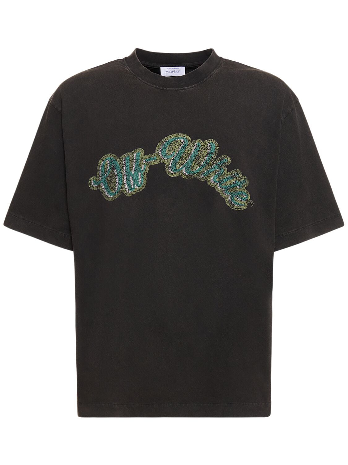 Shop Off-white Green Bacchus Skate Cotton T-shirt In Black,green