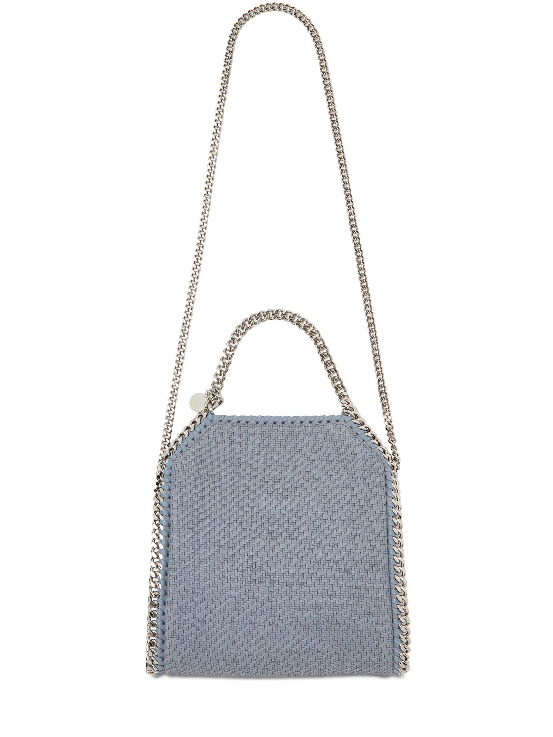 Stella Mccartney Tiny Woven Faux Suede Leather Tote Bag In Blue Grey