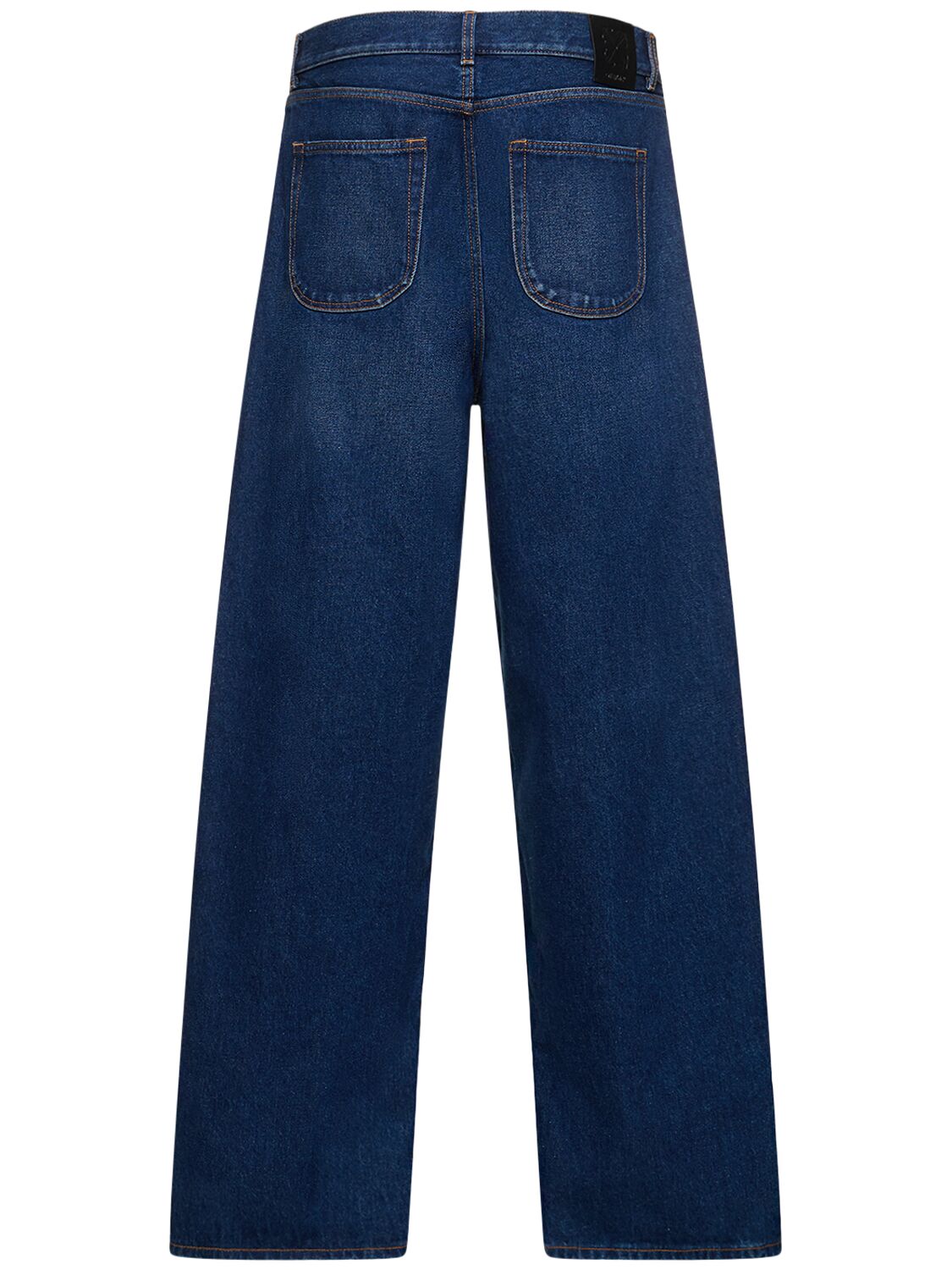Shop Off-white Arrow Loose Cotton Denim Jeans In Medium Blue