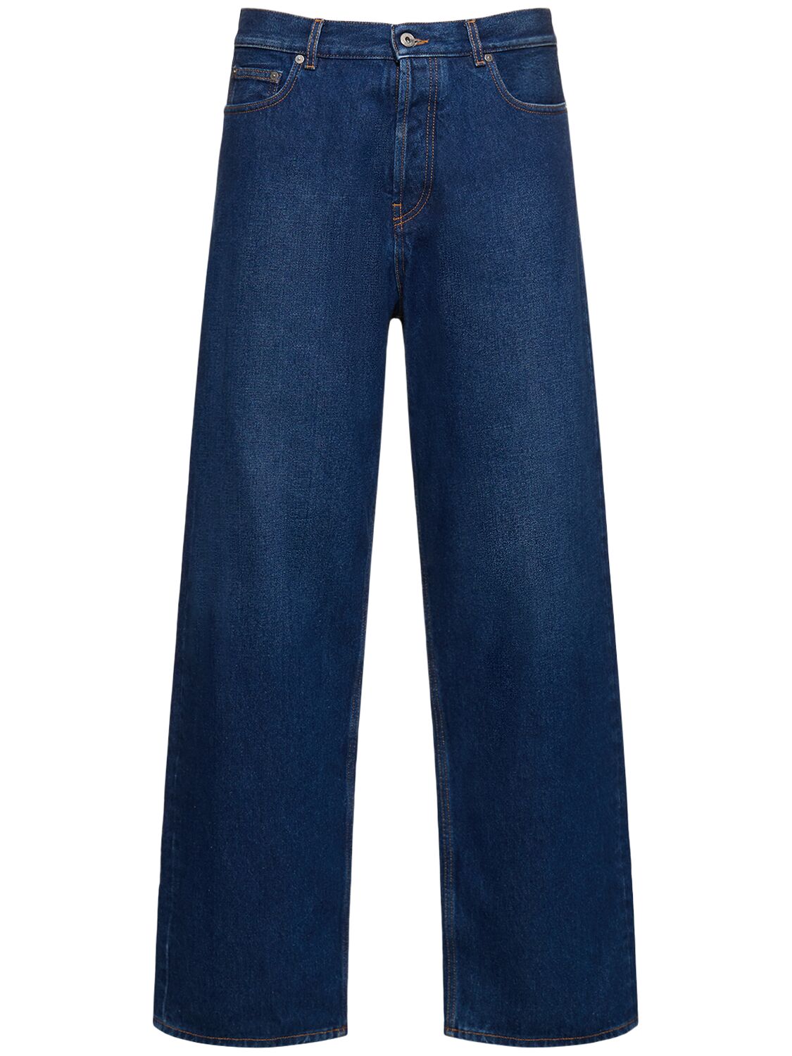 Off-white Arrow Loose Cotton Denim Jeans In Medium Blue