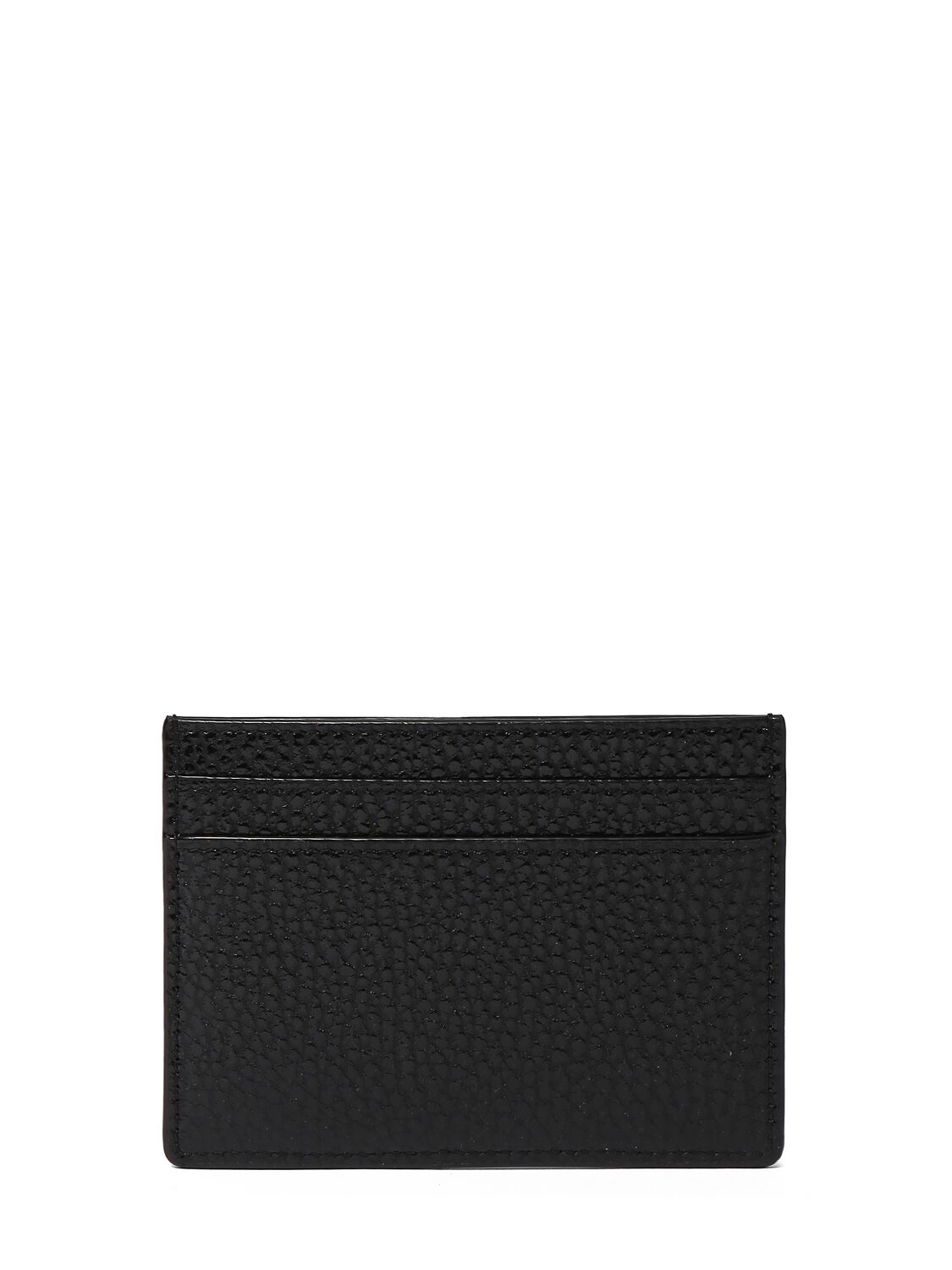 Shop Saint Laurent Tiny Cassandre Leather Card Holder In Black