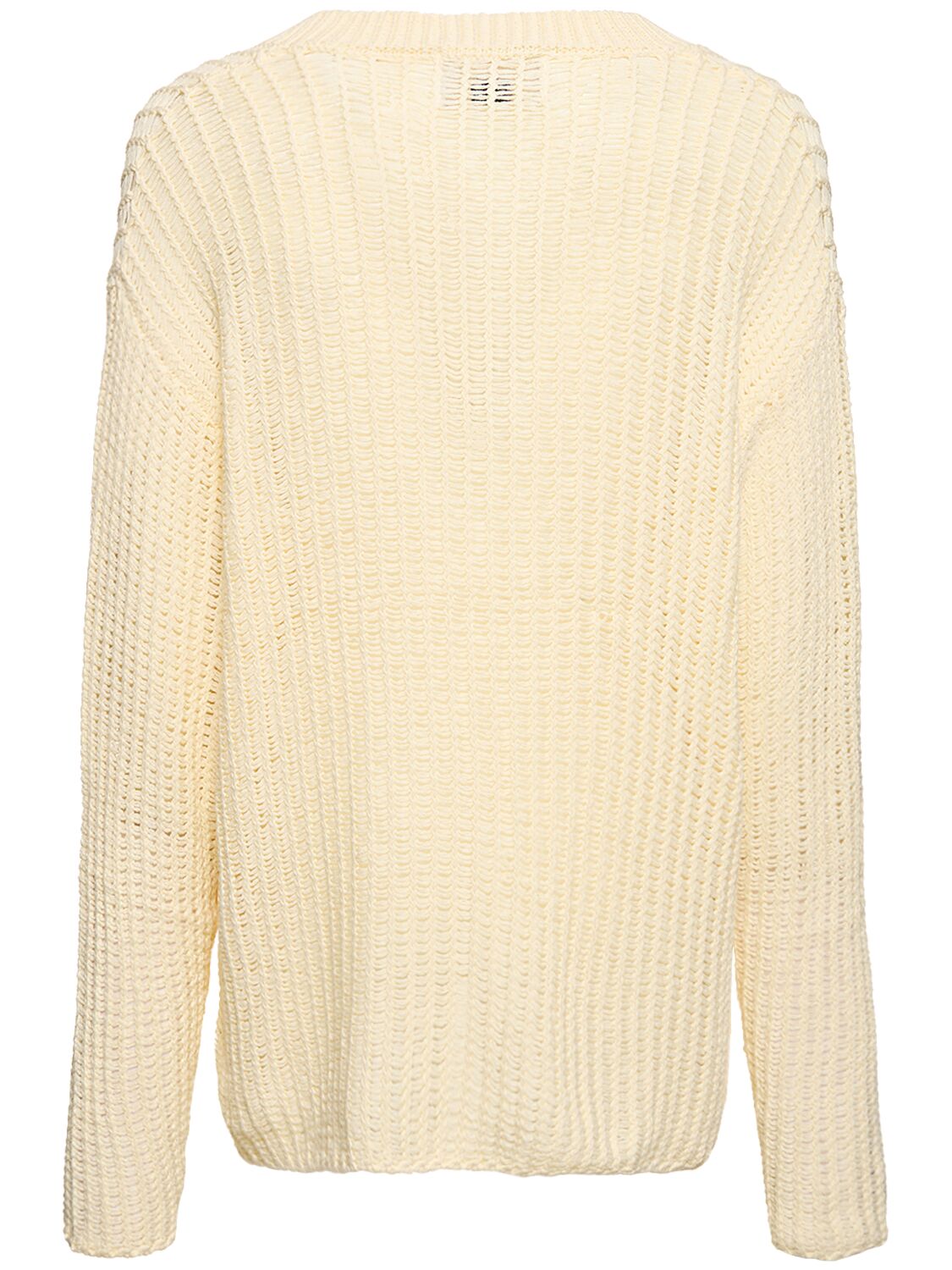 Shop Commas Relaxed Fit V-neck Knit Sweater In Off-white
