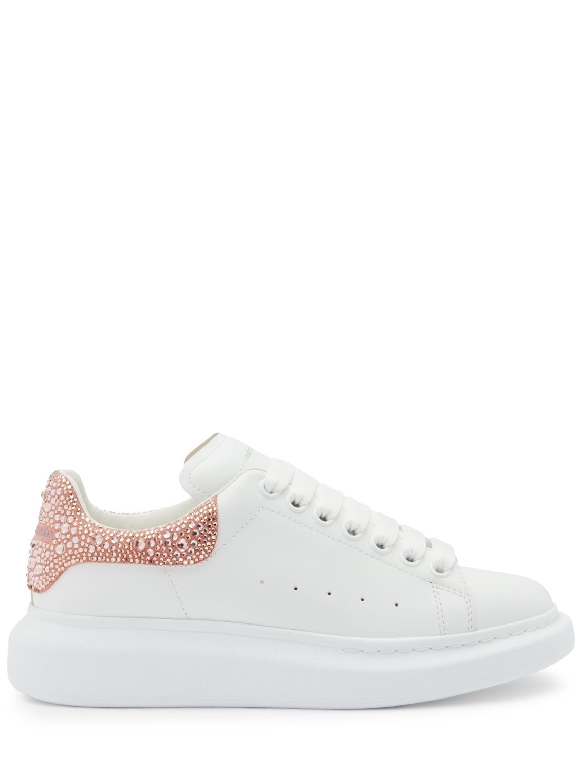 Alexander Mcqueen 45mm Oversized Leather Sneakers In White,clay