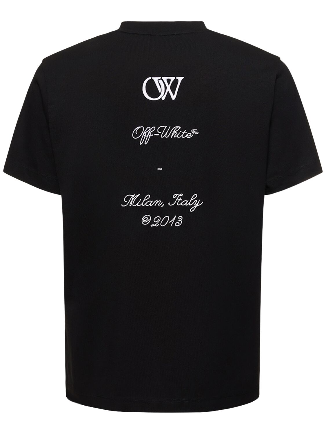 Shop Off-white 23 Logo Slim Cotton T-shirt In Black