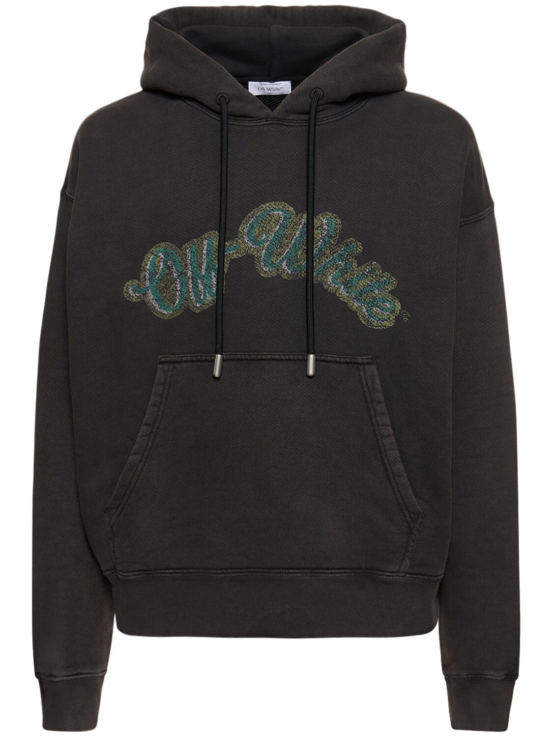 Shop Off-white Green Bacchus Skate Cotton Hoodie In Black,green