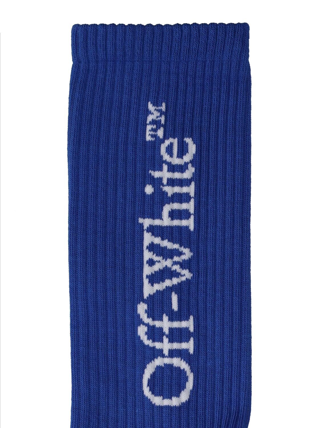 Shop Off-white Mid Bookish Cotton Blend Socks In Nautical Blue