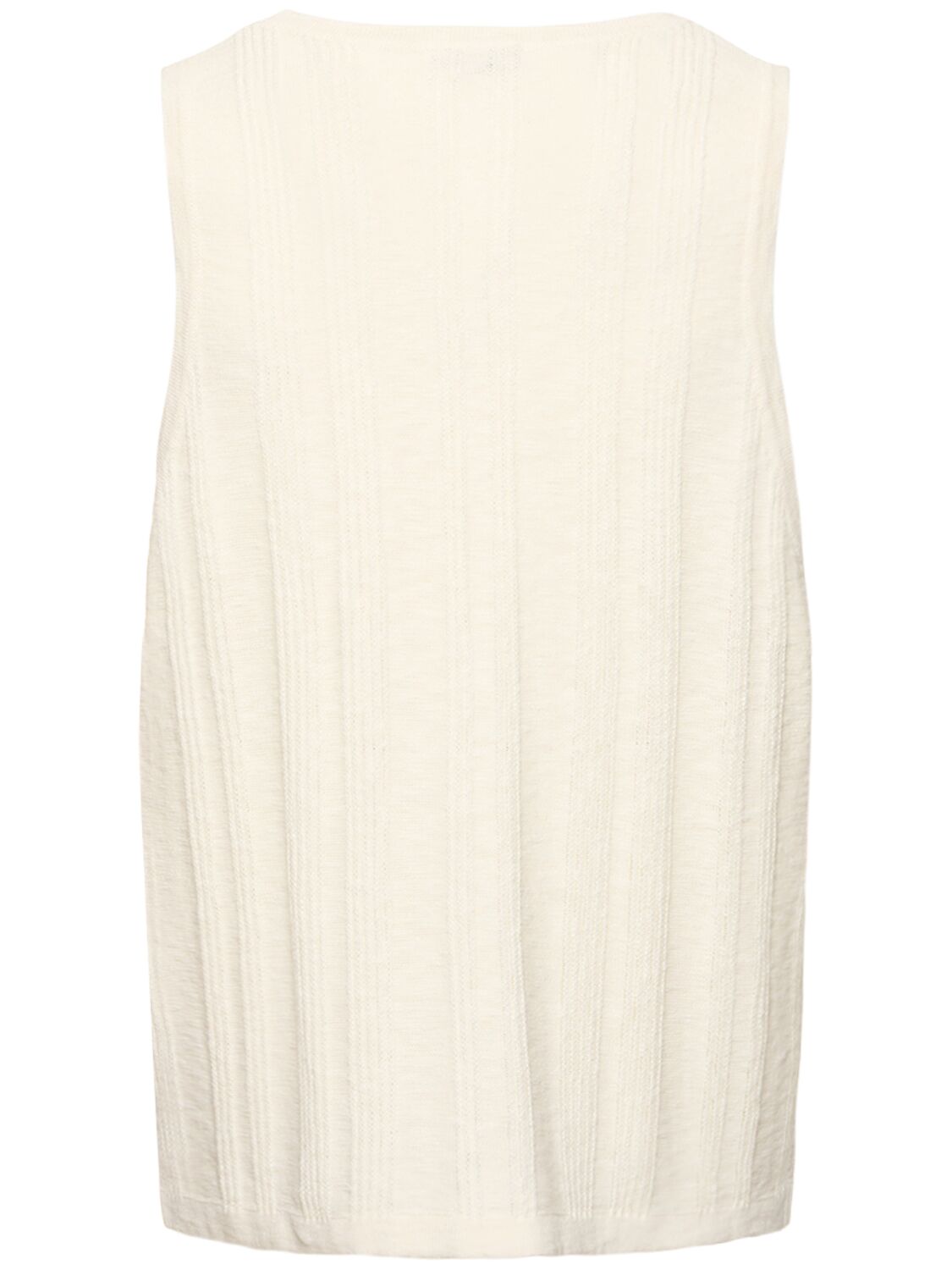 Shop Commas Textured Knit Tank Top In Off-white