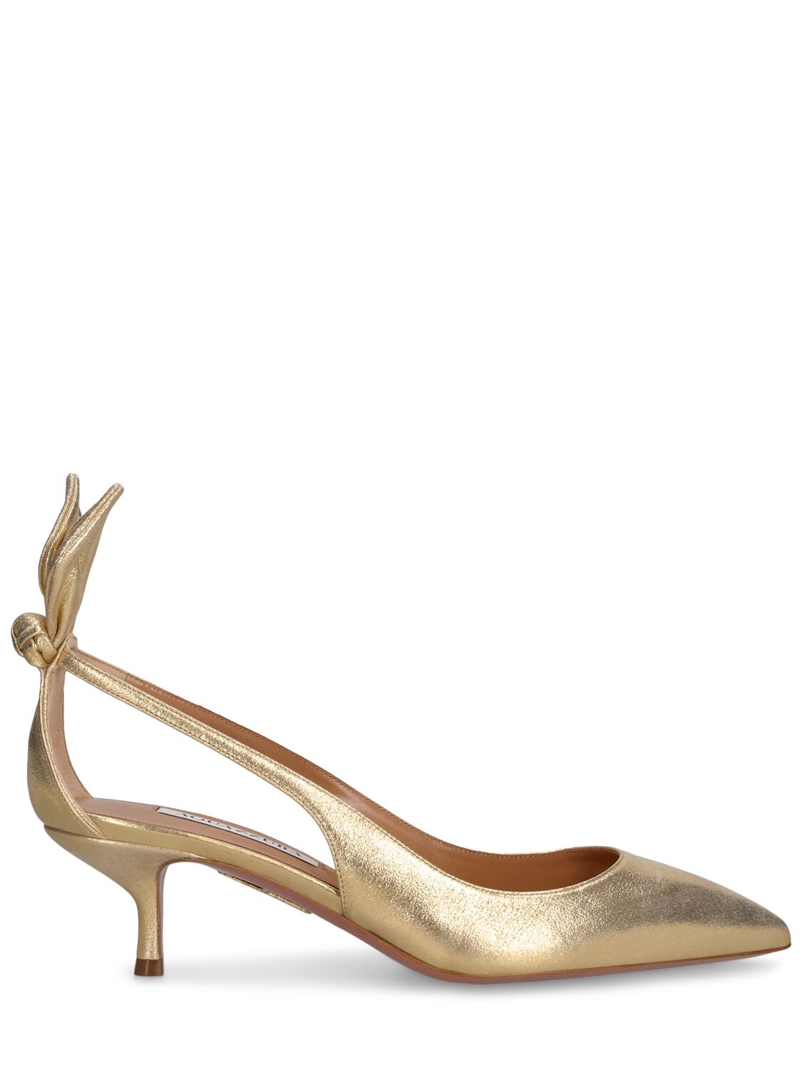 Image of 50mm Bow Tie Metallic Leather Pumps