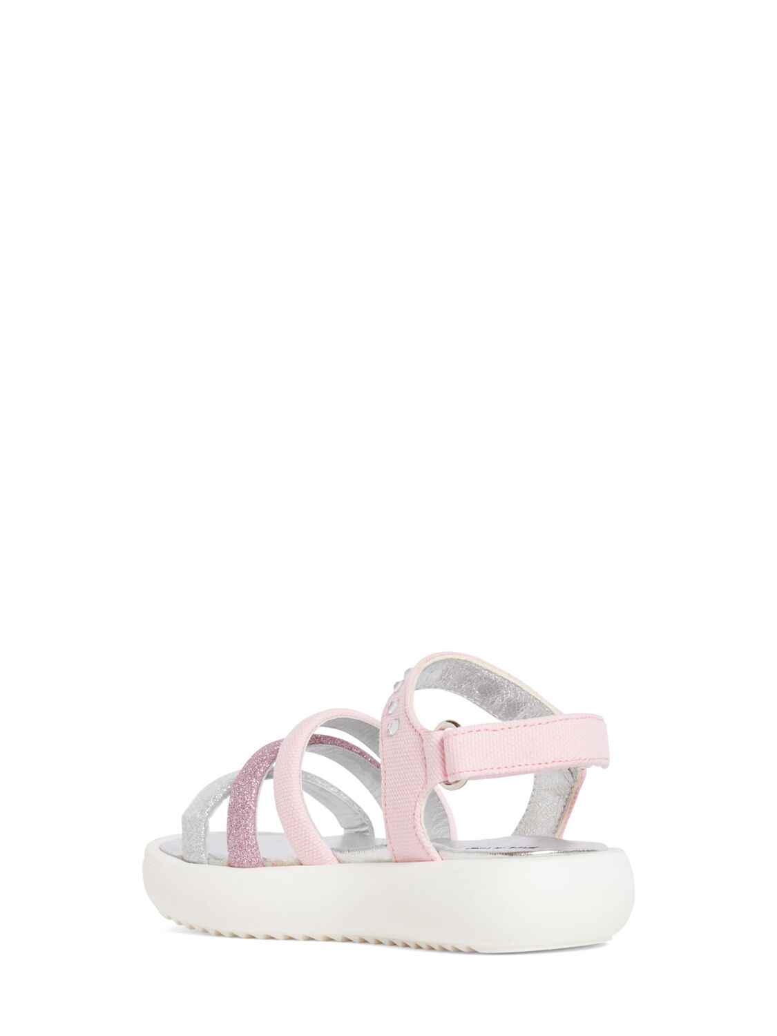 MONNALISA GLITTERED DENIM SANDALS 