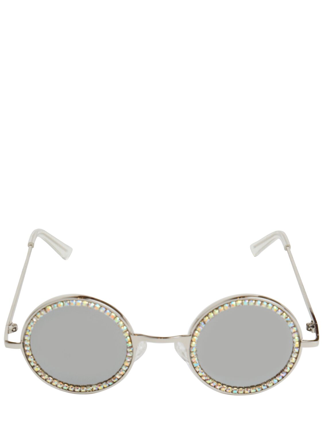 Monnalisa Kids' Embellished Round Sunglasses In Silver