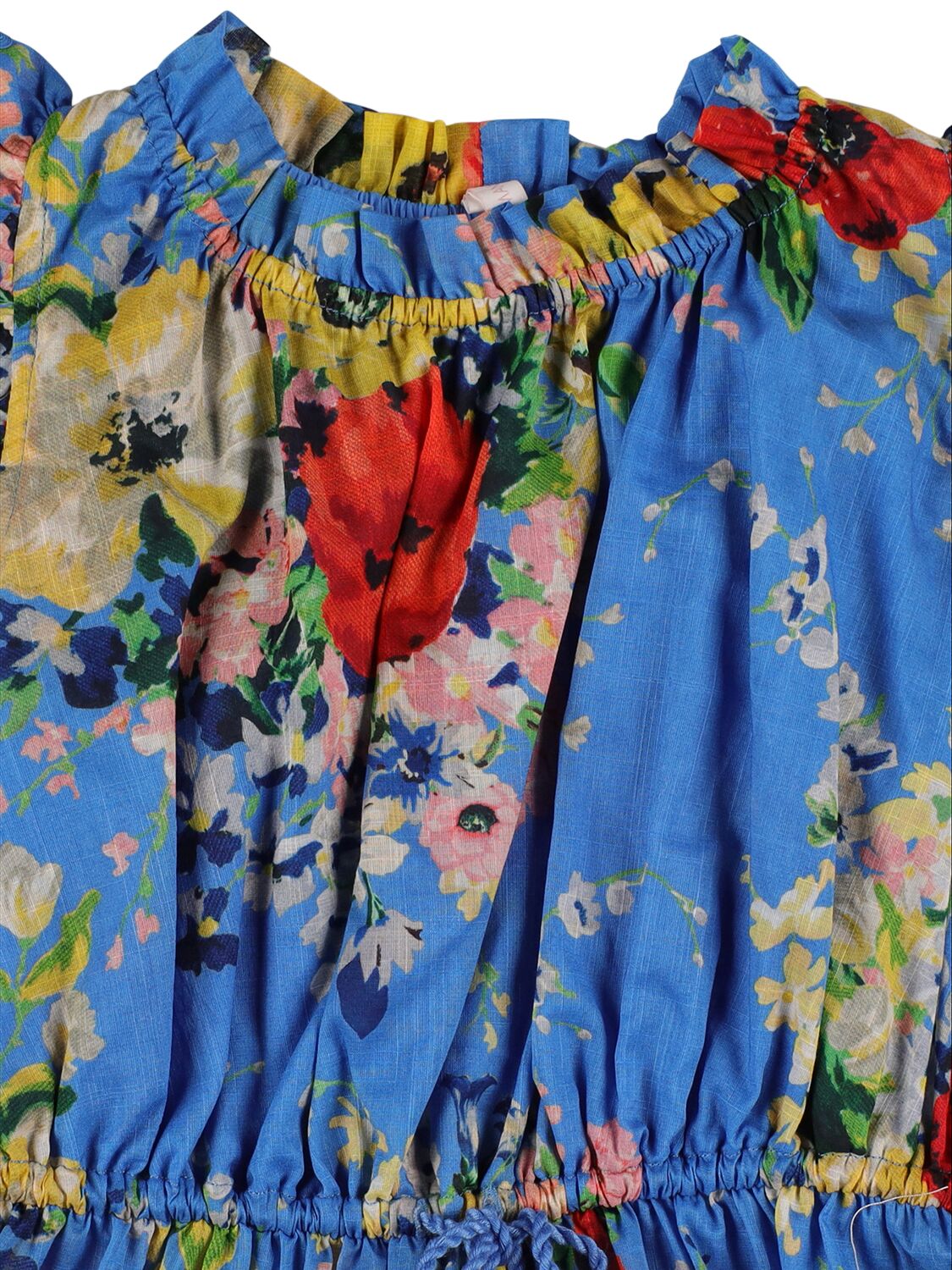 Shop Zimmermann Printed Cotton Muslin Dress In Blue,multi
