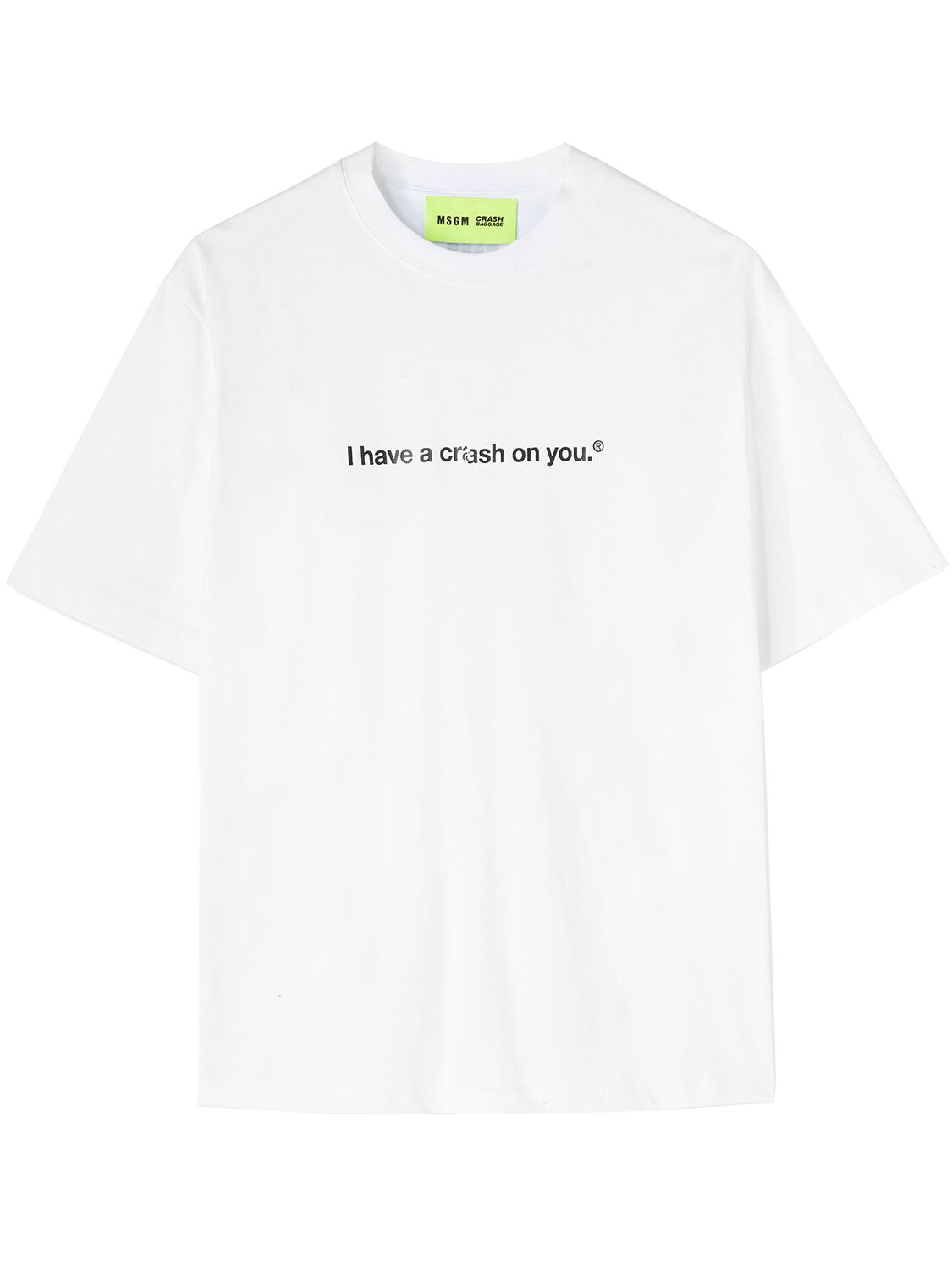 Msgm X Crash Baggage Cotton T-shirt In Weiss