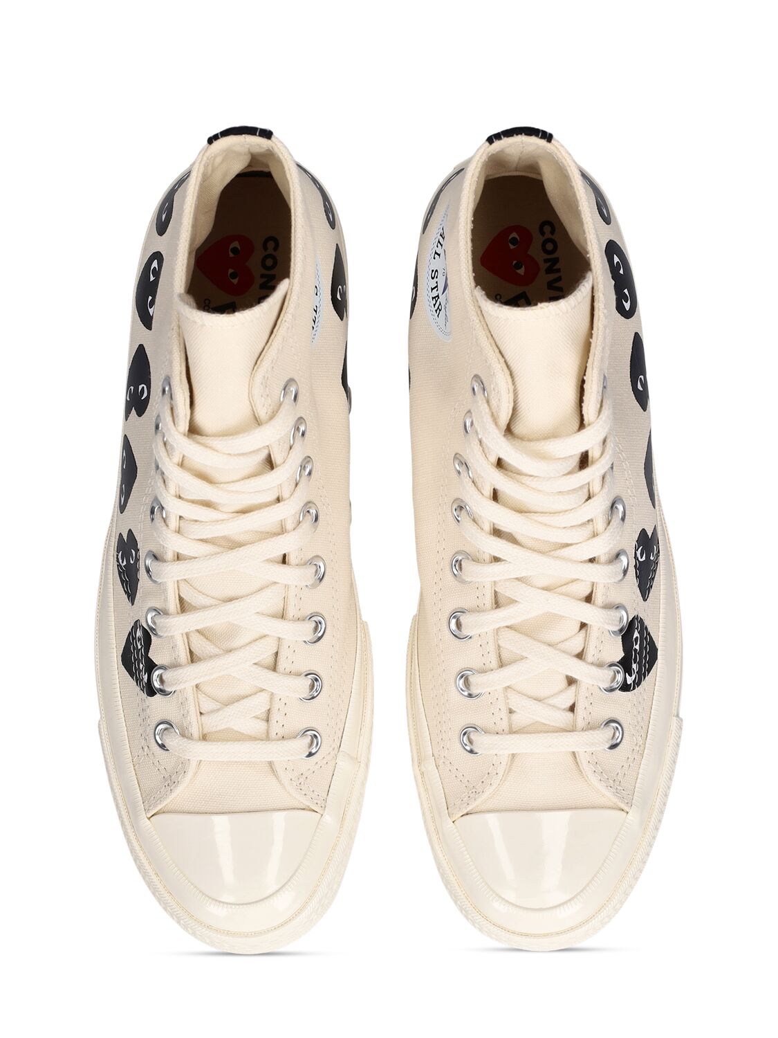 Shop Comme Des Garçons Play Converse Canvas High Top Sneakers In White