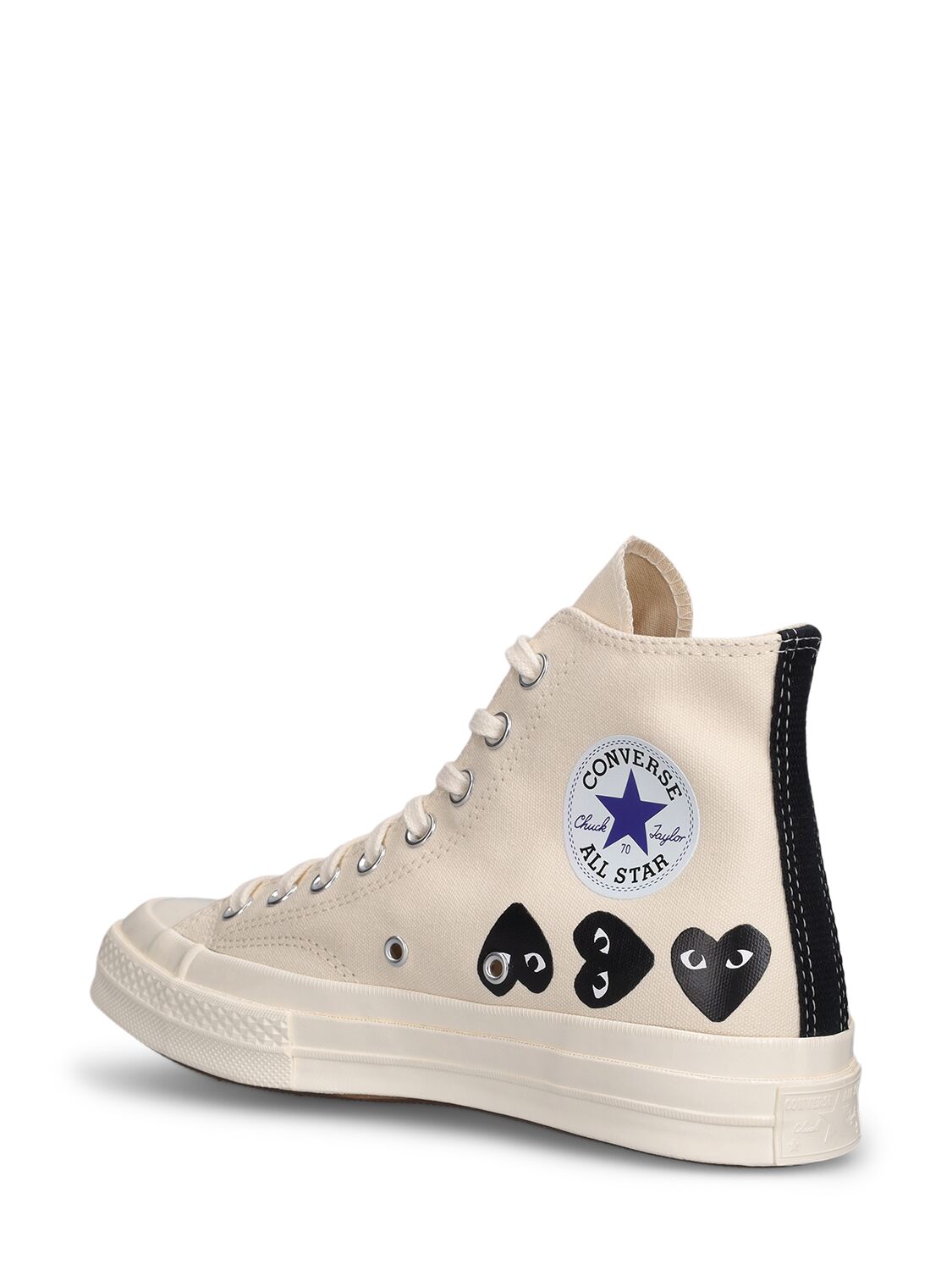 Shop Comme Des Garçons Play Converse Canvas High Top Sneakers In White