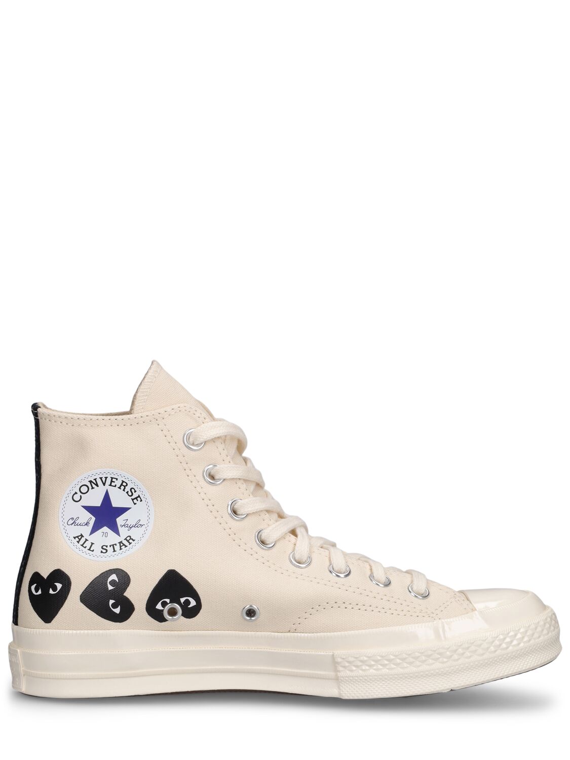 Comme Des Garçons Play Converse Canvas High Top Sneakers In White