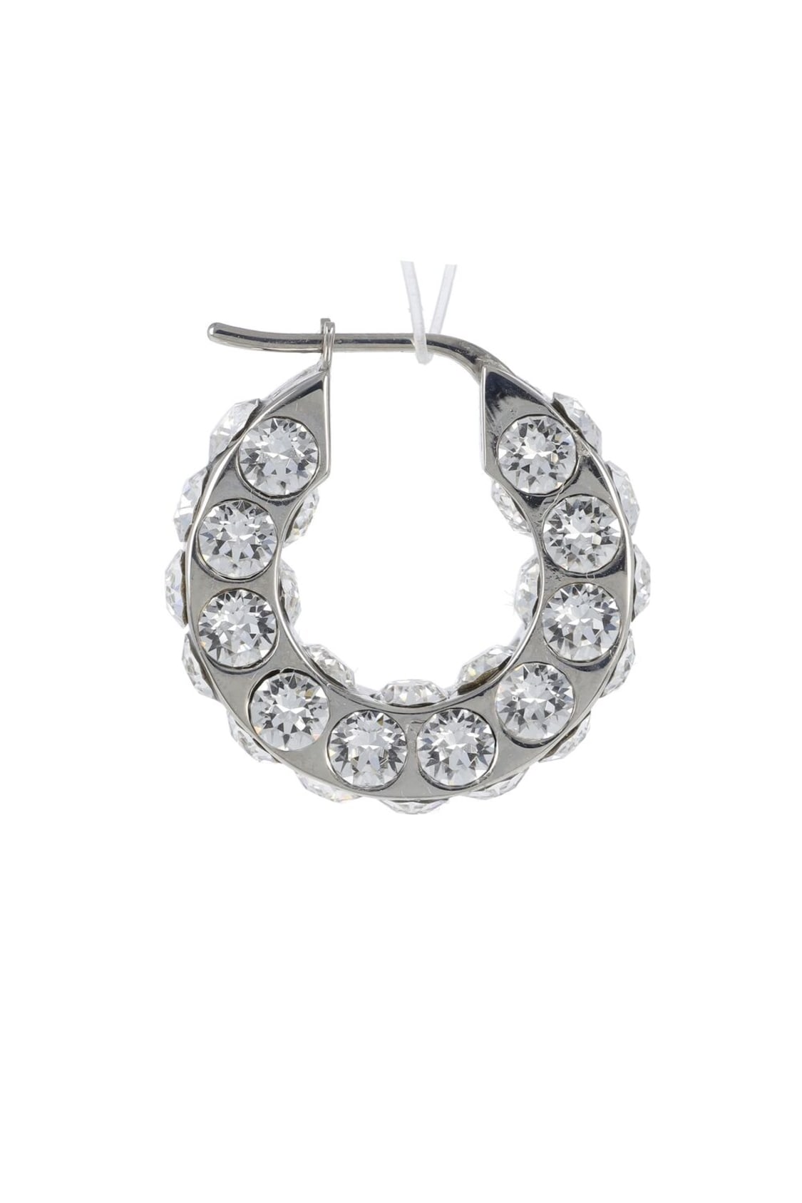Amina Muaddi Jah Small Crystal Hoop Earrings In Silver