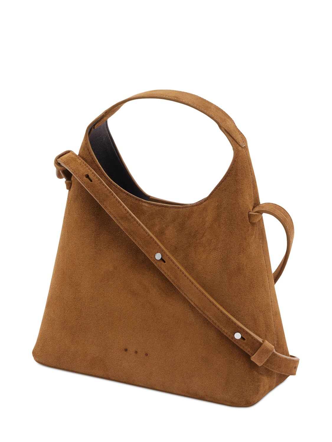 Shop Aesther Ekme Mini Sac Suede Top Handle Bag In Tobacco