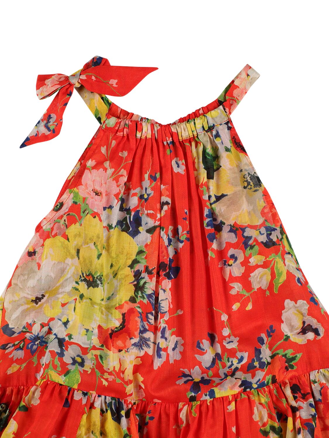 Shop Zimmermann Printed Cotton Muslin Dress In Red,multi