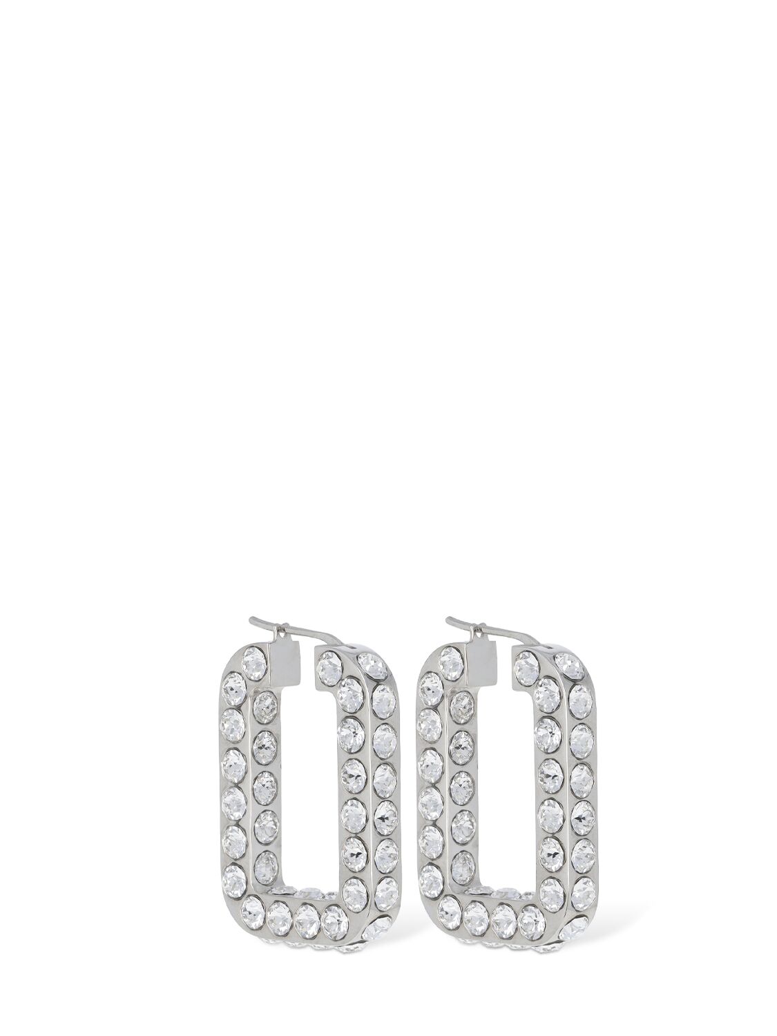Shop Amina Muaddi Charlotte Crystal Hoop Earrings In Silber,kristall