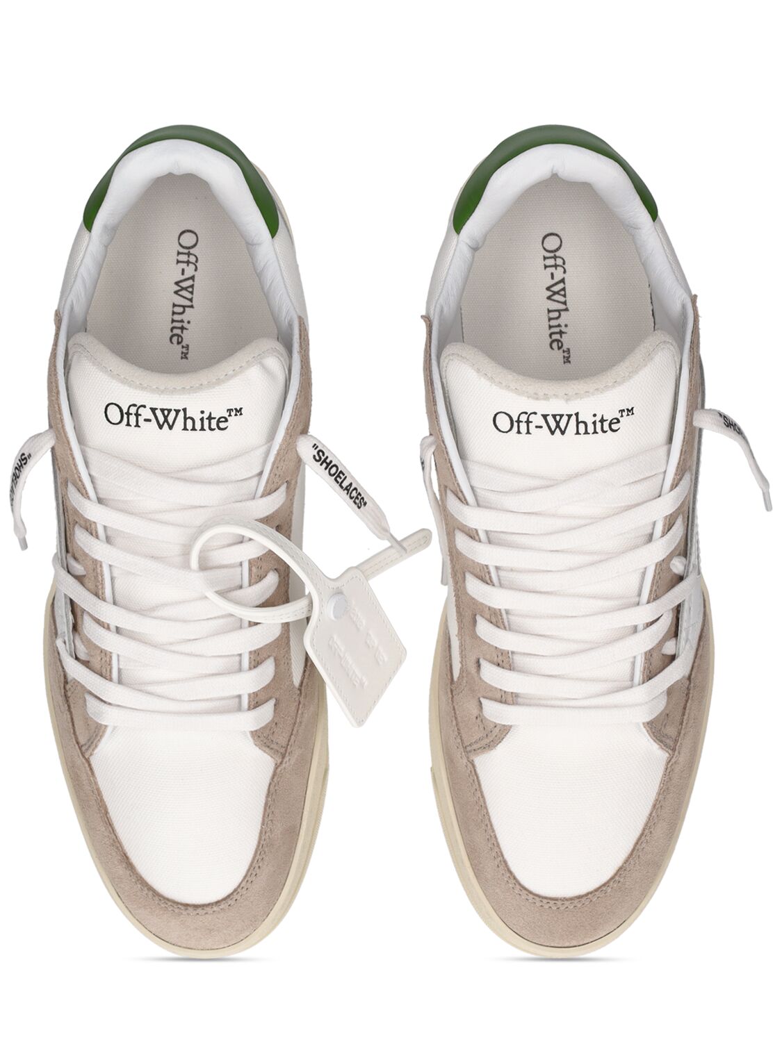 Shop Off-white 5.0 Leather Sneakers In White,green