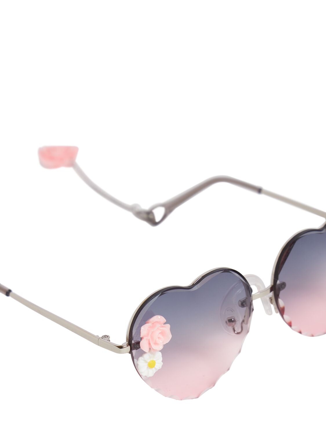 Shop Monnalisa Embellished Heart Sunglasses In 多色