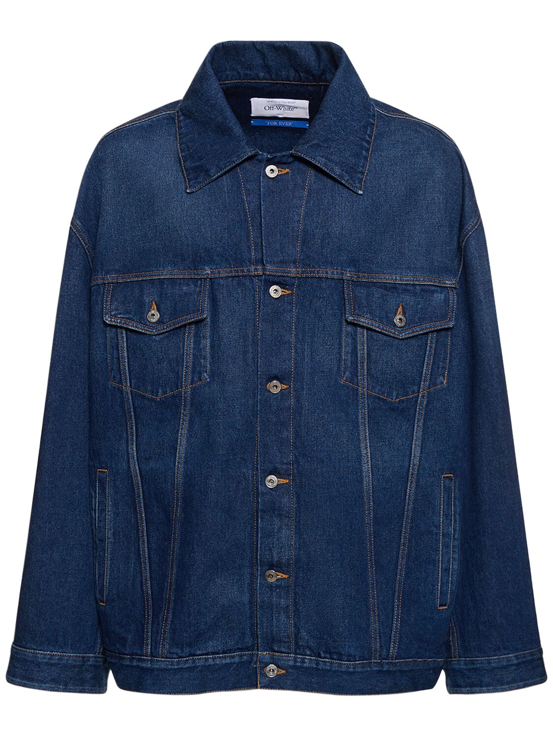 Shop Off-white Arrow Over Denim Cotton Jacket In Medium Blue