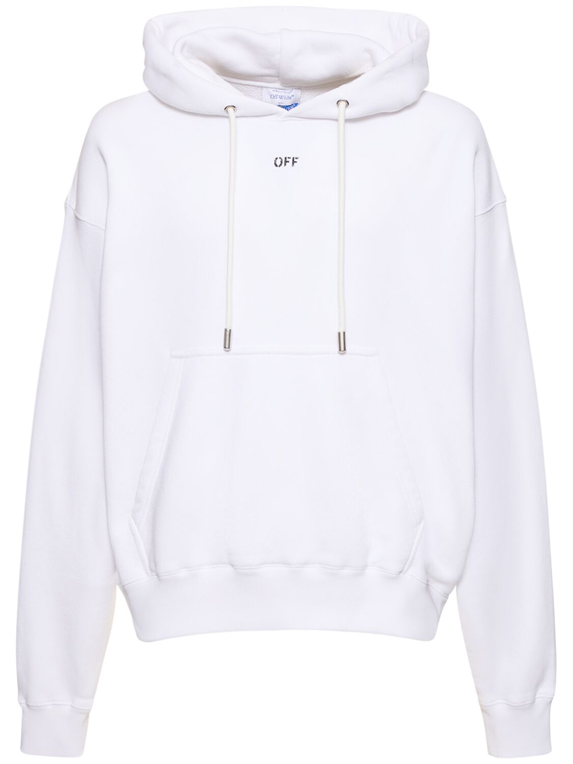 Shop Off-white Off Stamp Skate Cotton Hoodie In White