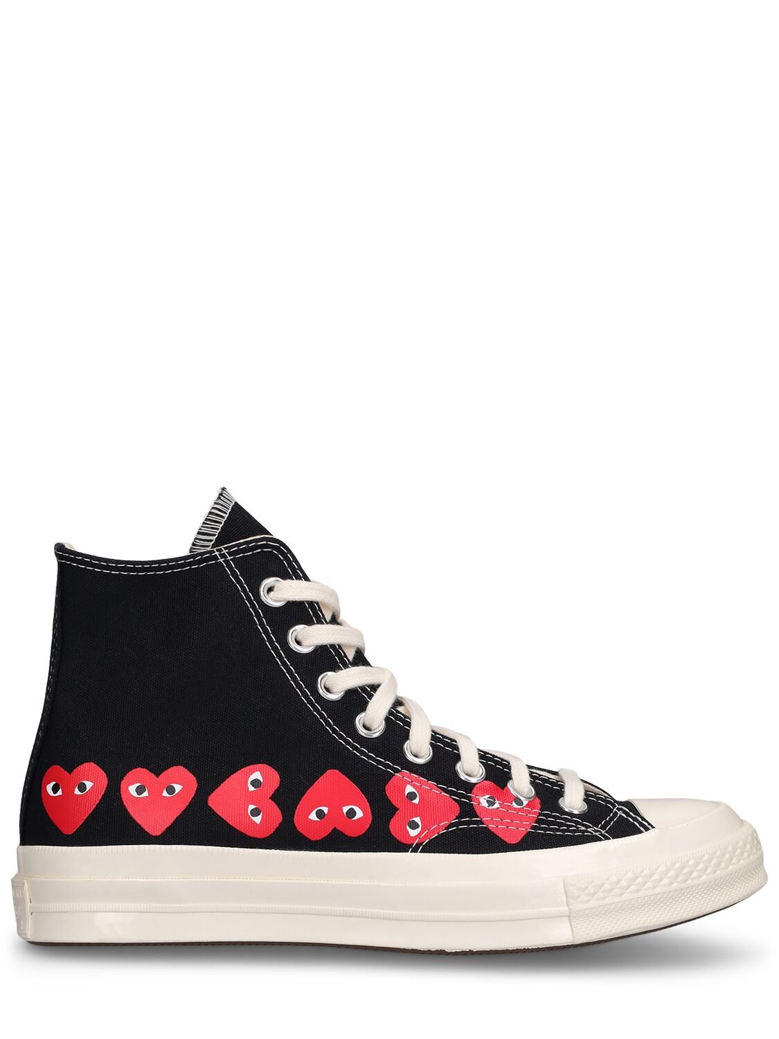 Shop Comme Des Garçons Play Converse Canvas High Top Sneakers In Black