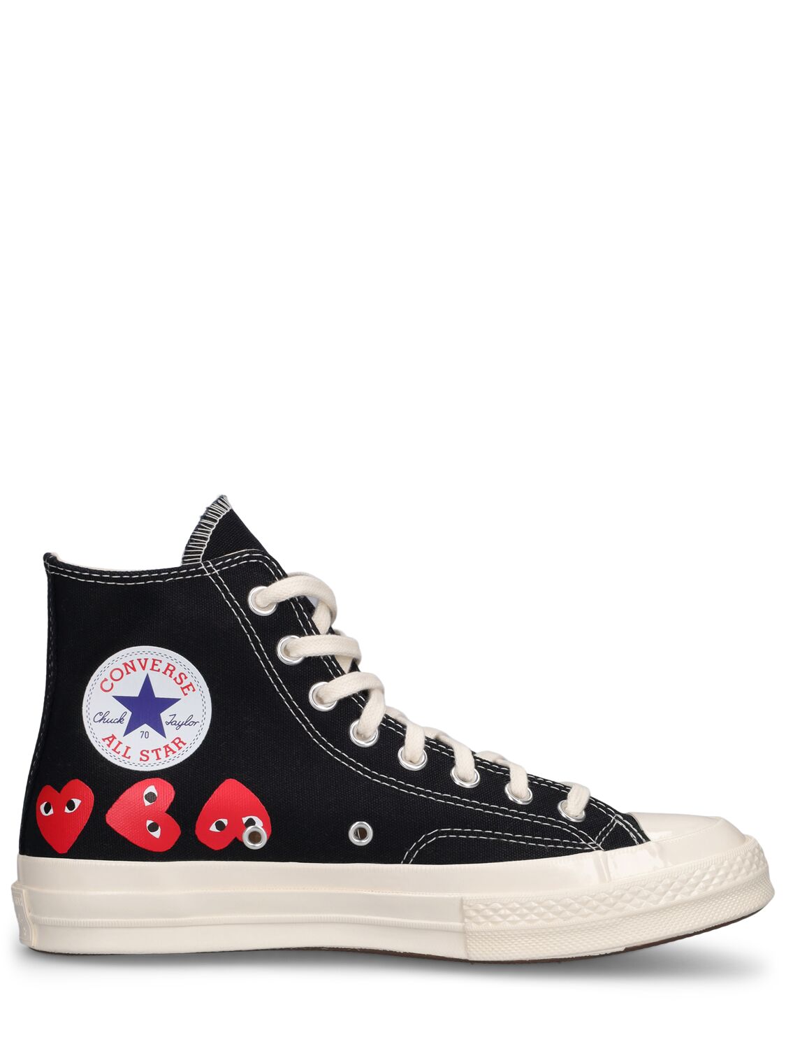Comme Des Garçons Play Converse Canvas High Top Sneakers In Black
