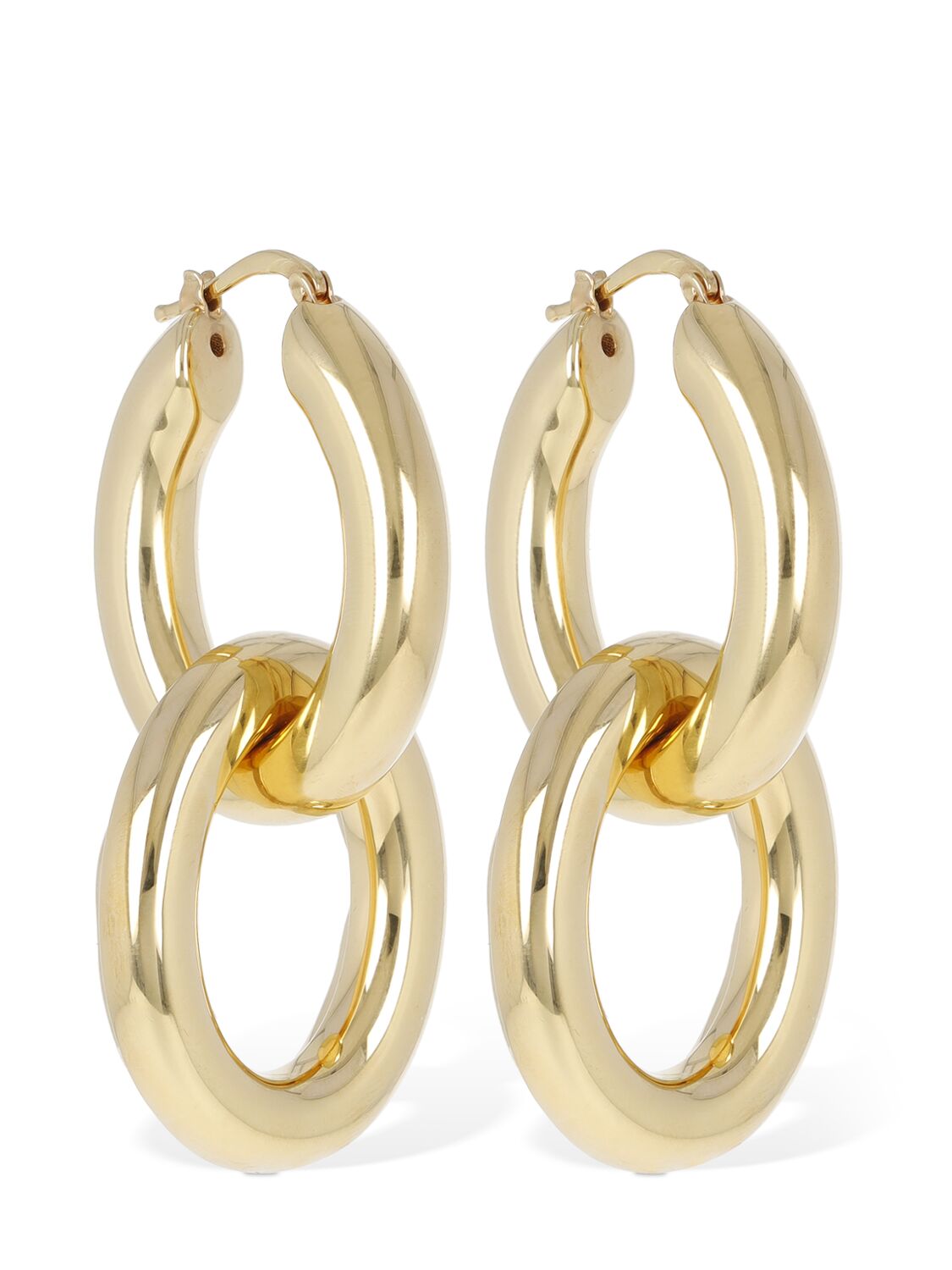 Shop Jil Sander Bc6 Double Hoop 1 Earrings In Gold