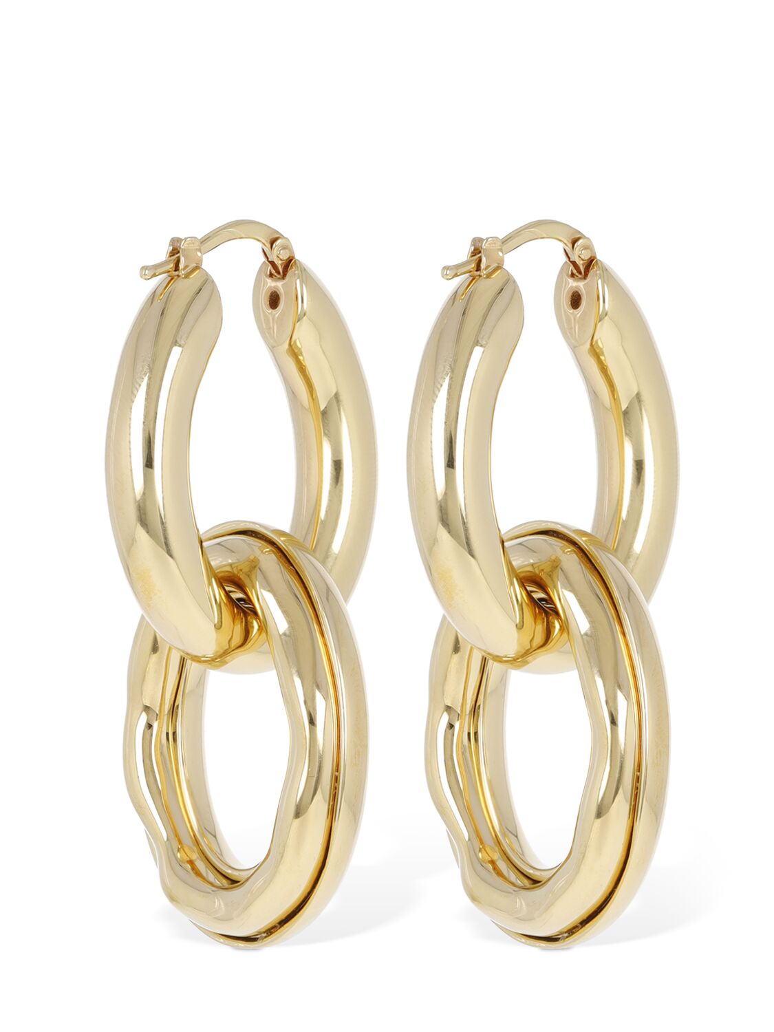 Shop Jil Sander Bc6 Double Hoop 1 Earrings In Gold