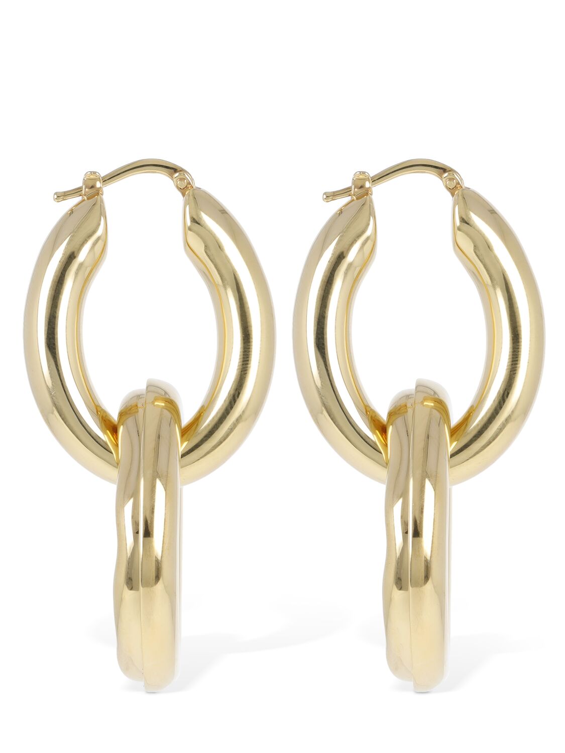 Jil Sander Bc6 Double Hoop 1 Earrings In Gold