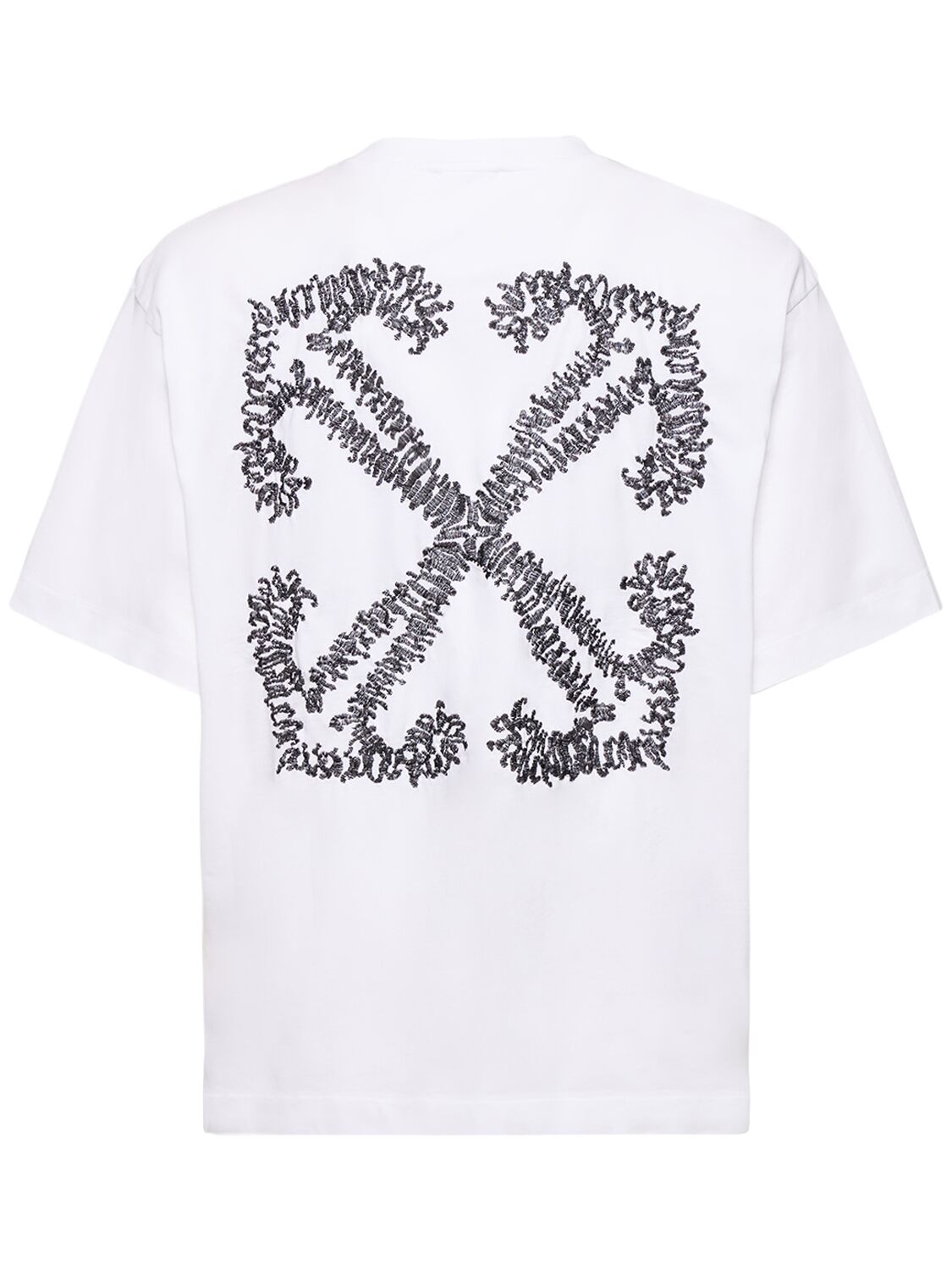 Shop Off-white Tattoo Arrow Skate Cotton T-shirt In White