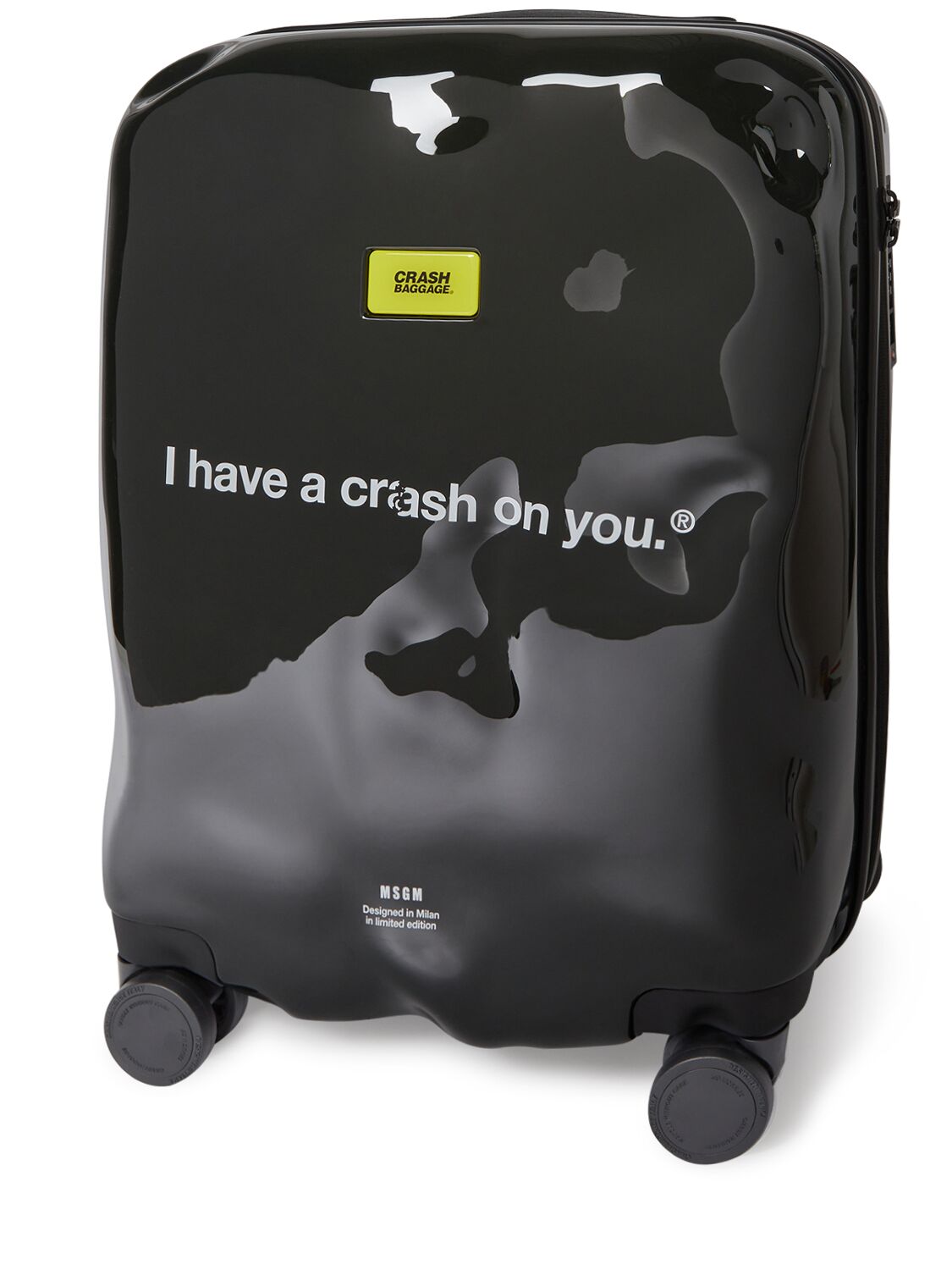 Shop Msgm X Crash Baggage Icon Cabin Luggage In Schwarz