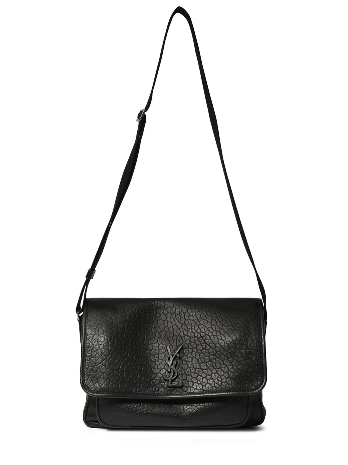 Saint Laurent Niki Leather Messenger Bag In Black