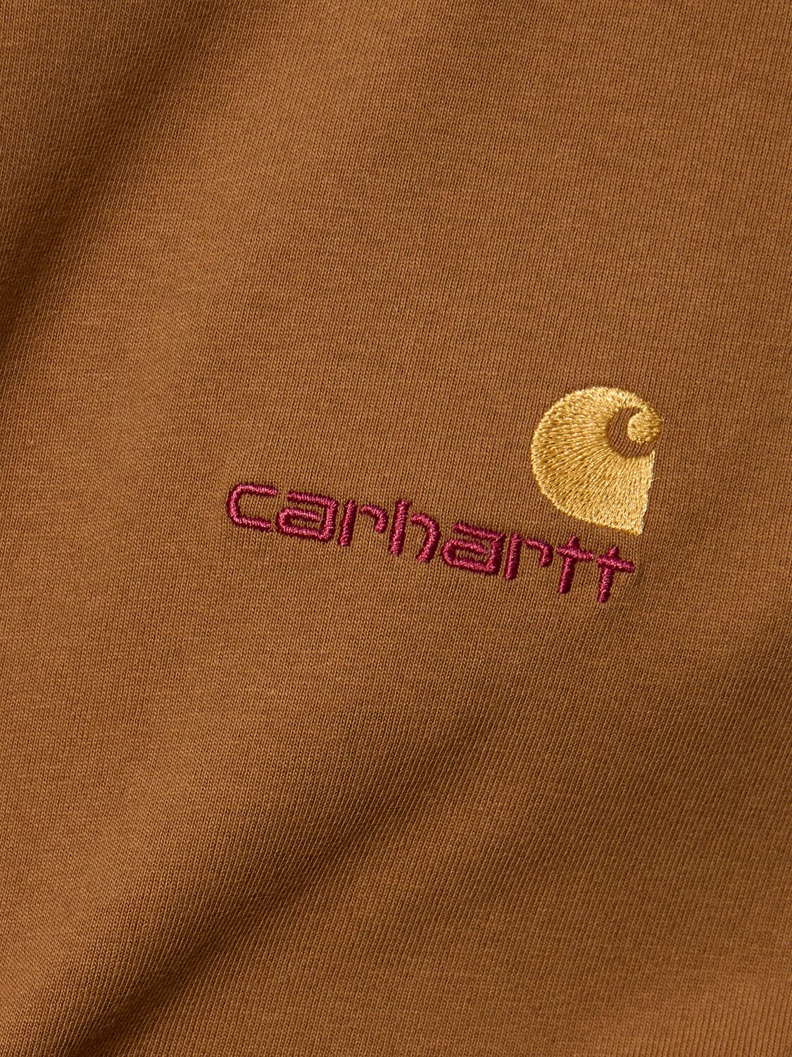 Shop Carhartt American Script T-shirt In Hamilton Brown