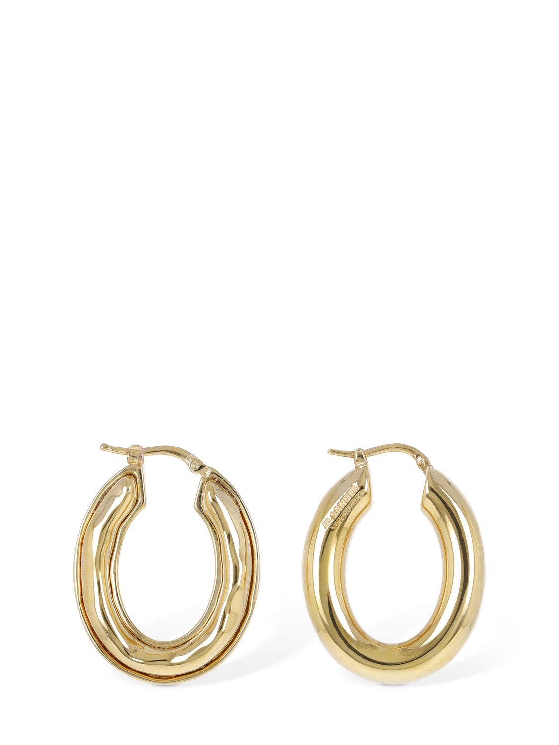 Jil Sander Bc6 Hoop 5 Earrings In Gold