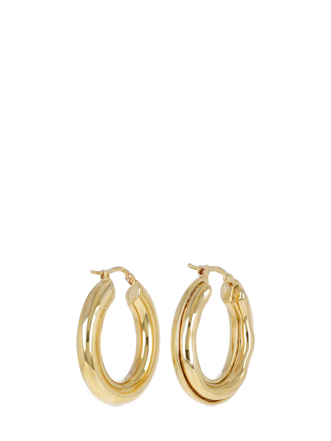 Shop Jil Sander Bc6 Hoop 5 Earrings In Gold