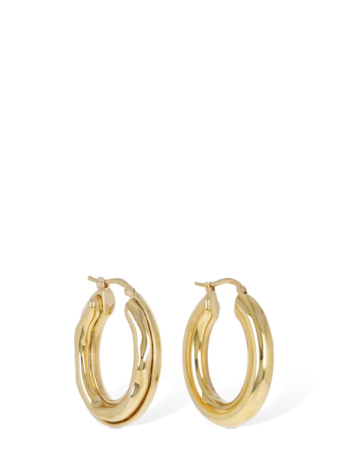 Shop Jil Sander Bc6 Hoop 5 Earrings In Gold