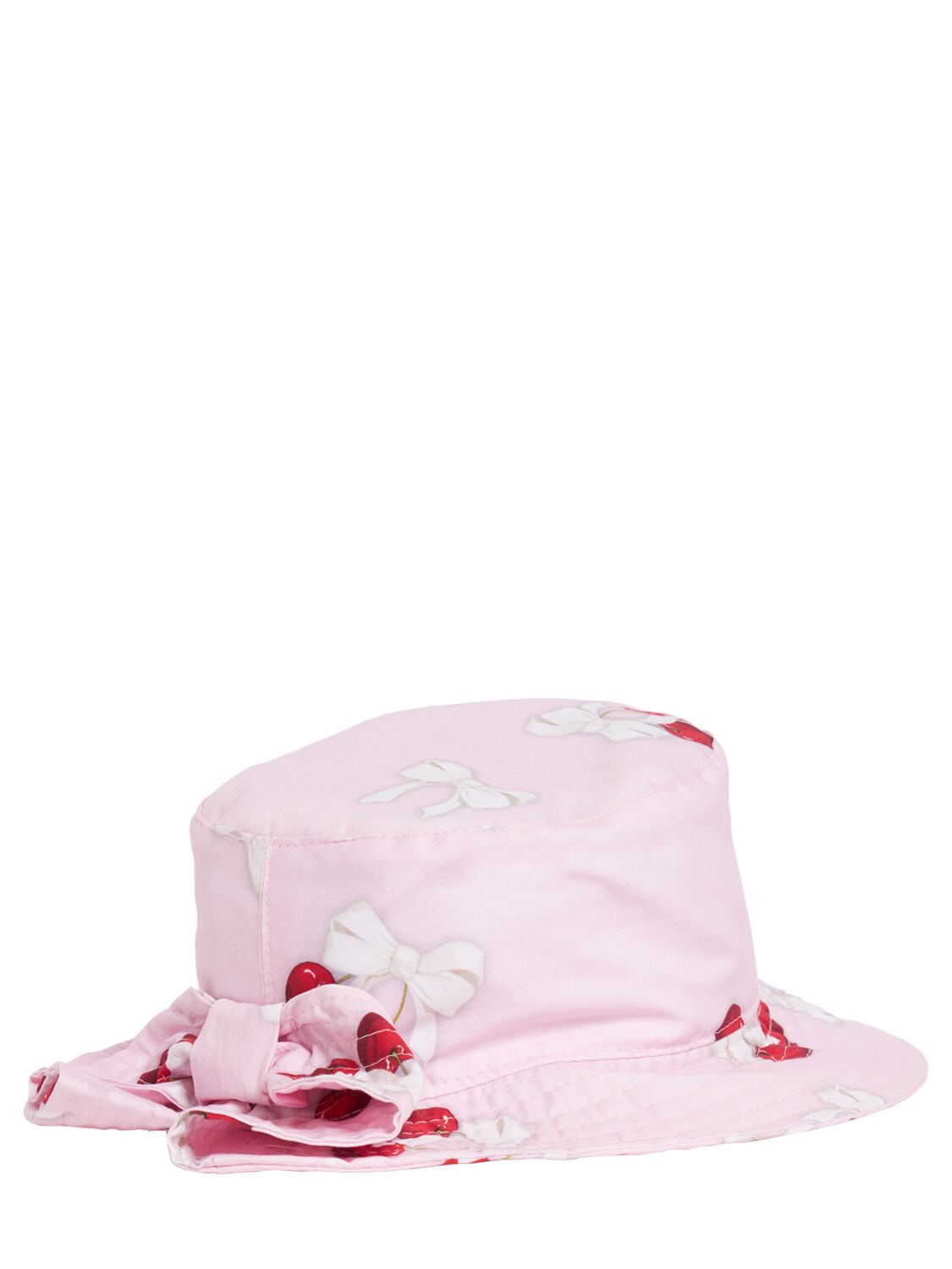 Shop Monnalisa Cotton Poplin Bucket Hat In Multicolor