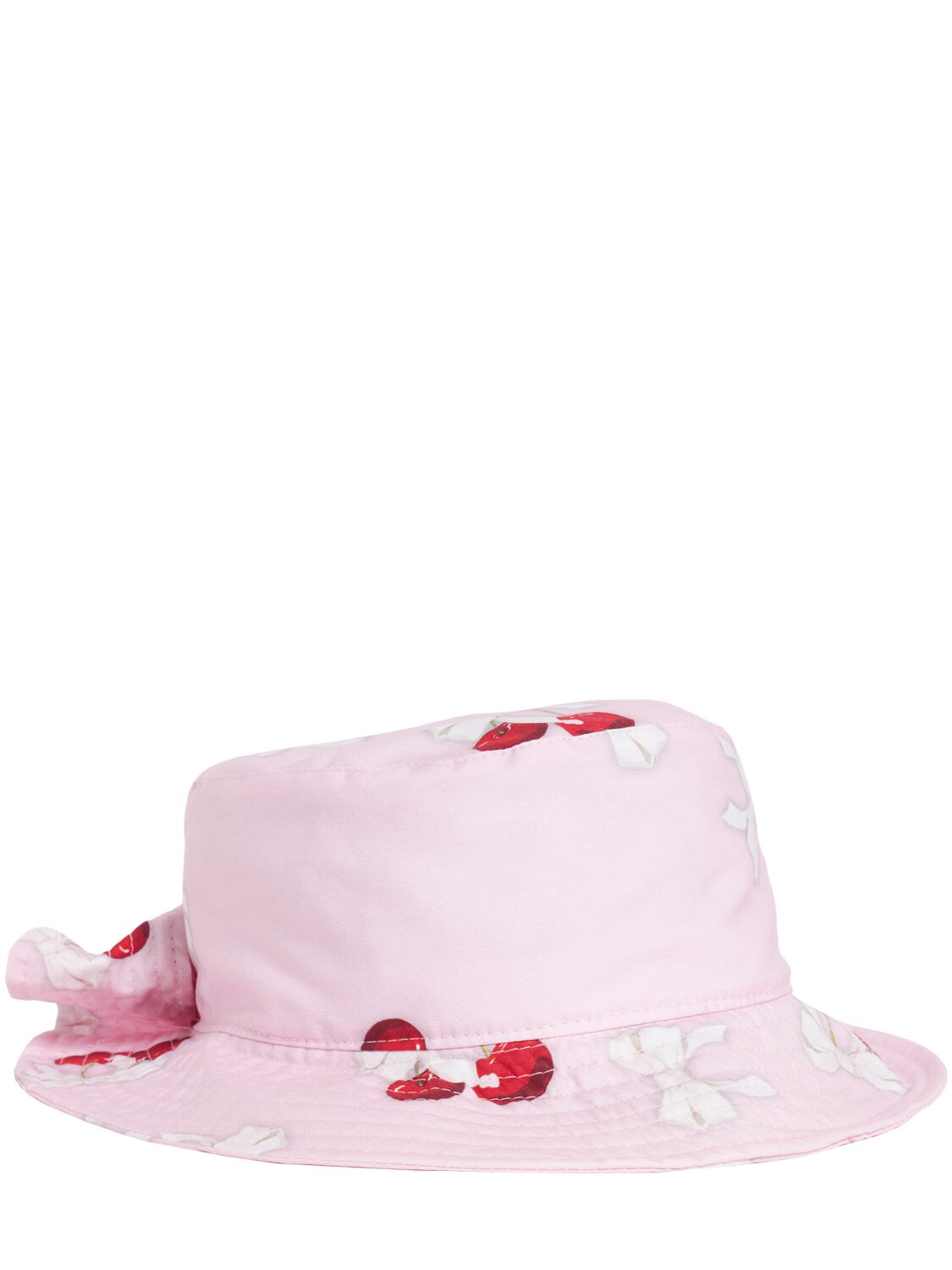 Shop Monnalisa Cotton Poplin Bucket Hat In Multicolor
