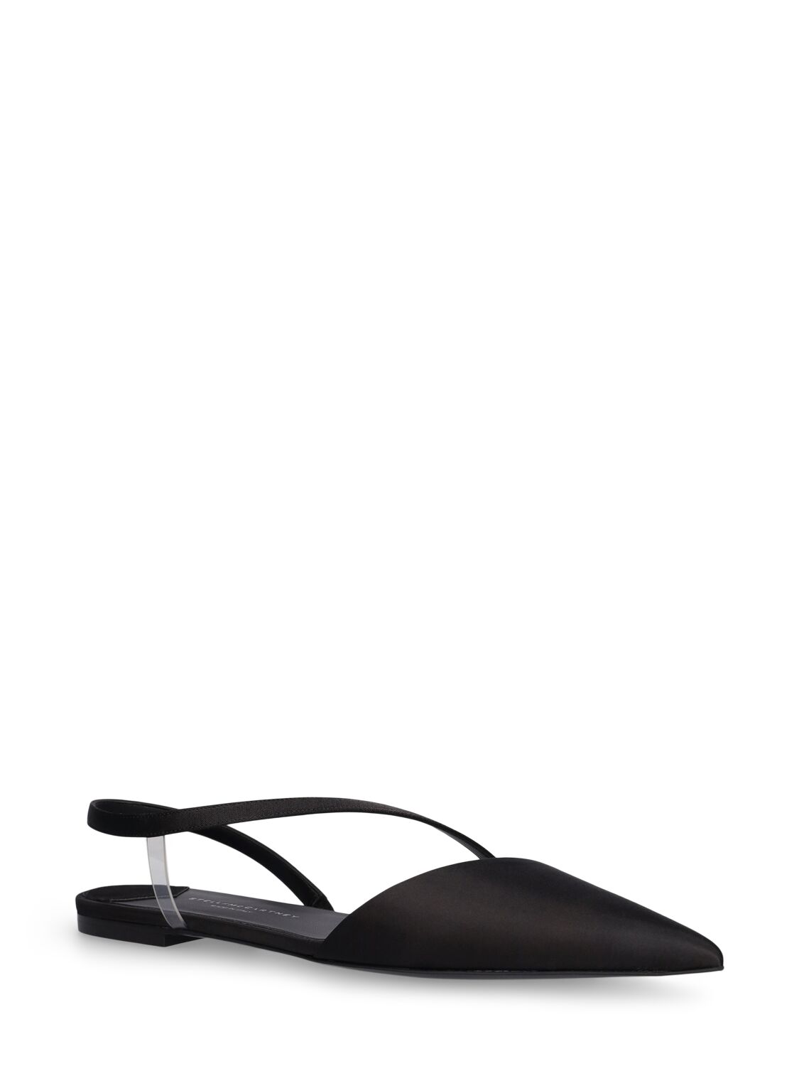 Stella Mccartney Stella Iconic Recycled Satin Flats In Black,silver