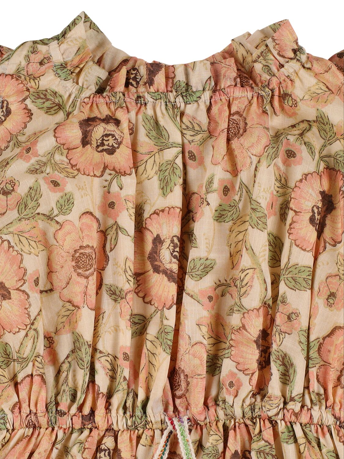 Shop Zimmermann Printed Cotton Muslin Dress In Beige