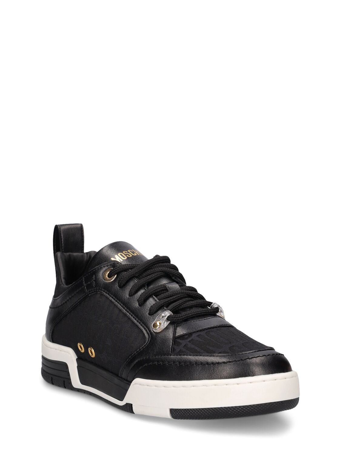 Shop Moschino 40mm Logo Jacquard Low Top Sneakers In Black