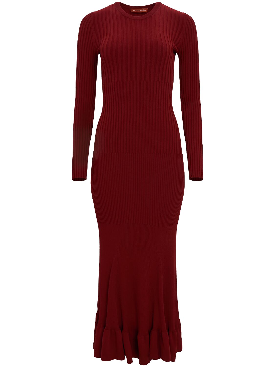 Shop Altuzarra Seyrig Long Sleeve Knit Long Dress In Red