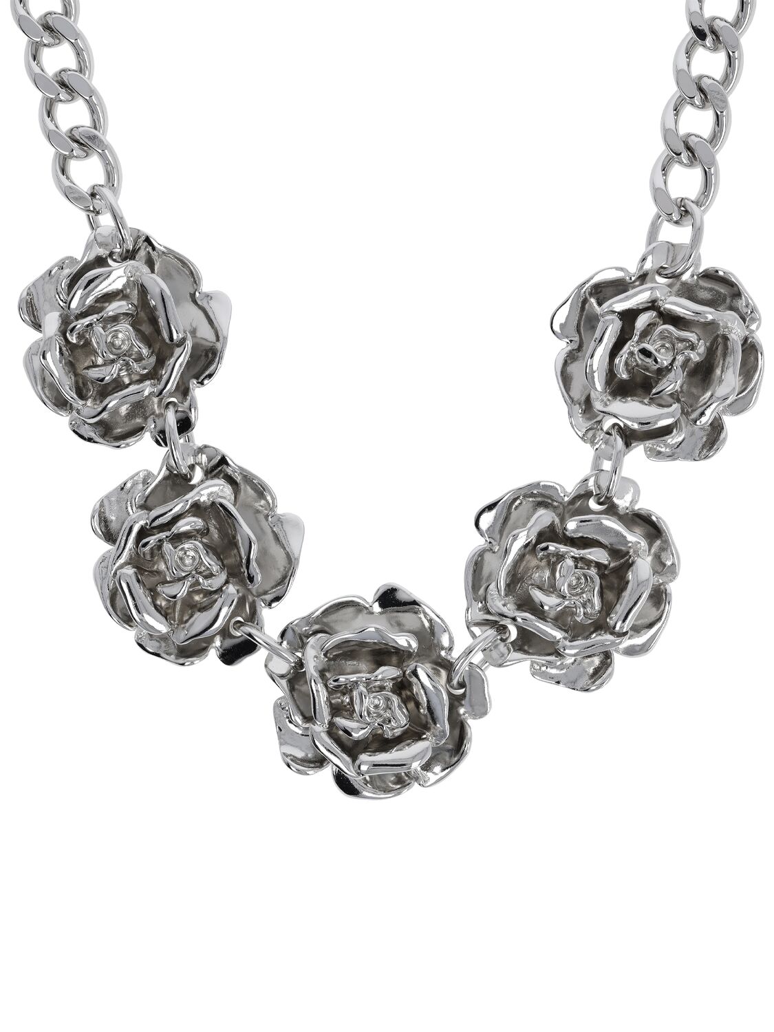 Shop Blumarine Rose Choker In Silver