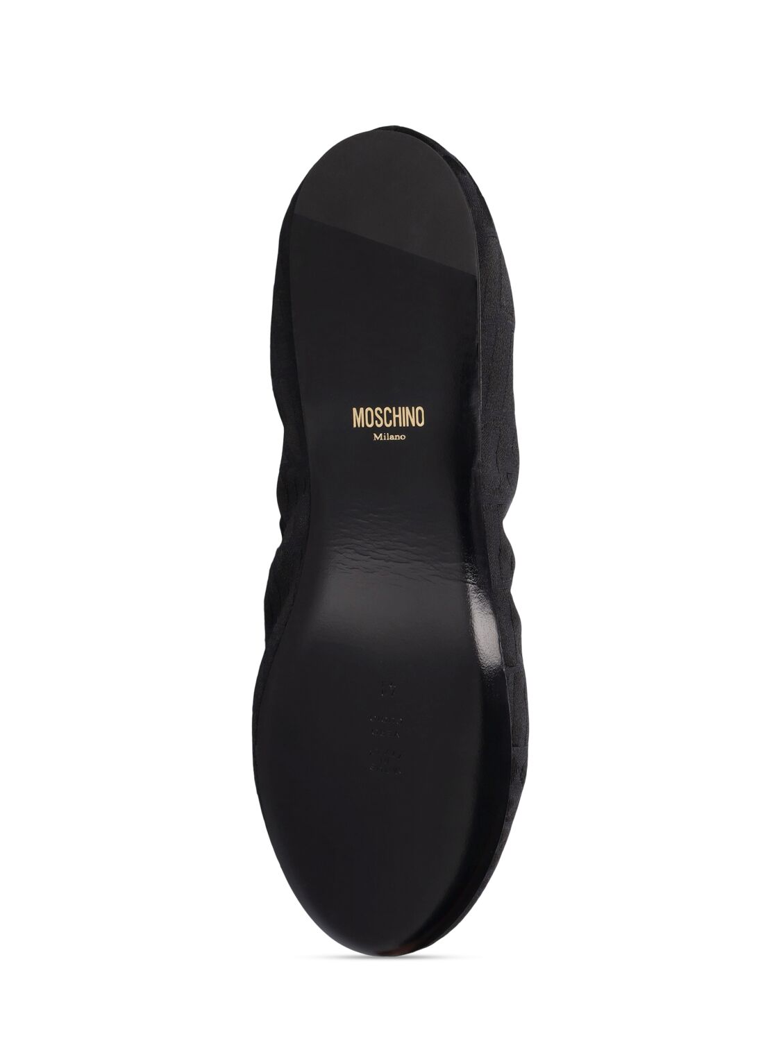 Shop Moschino 10mm Logo Jacquard Ballerina Flats In Black
