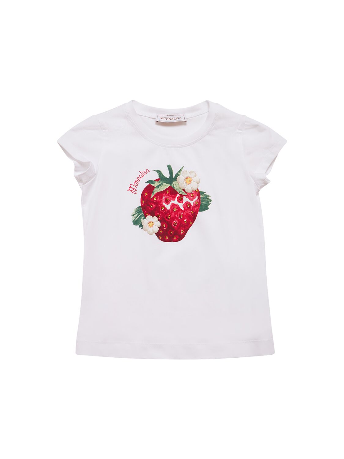 Monnalisa Kids' Printed Cotton Jersey T-shirt In White